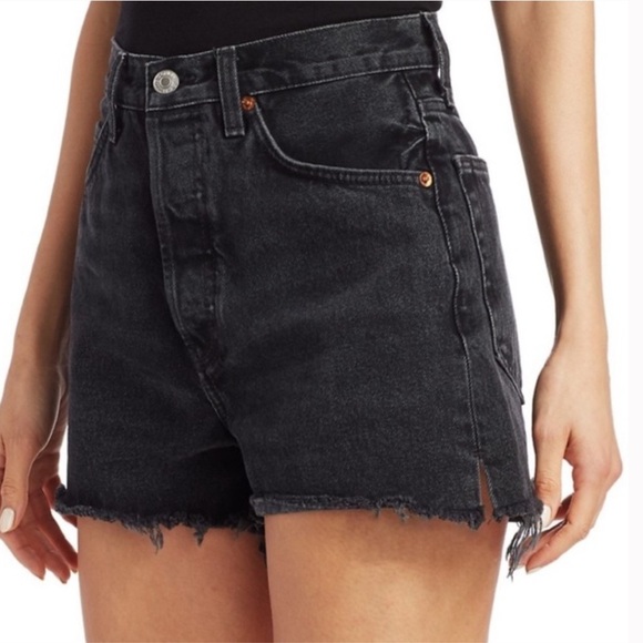 ReDone Black Denim Shorts - Picture 1 of 6